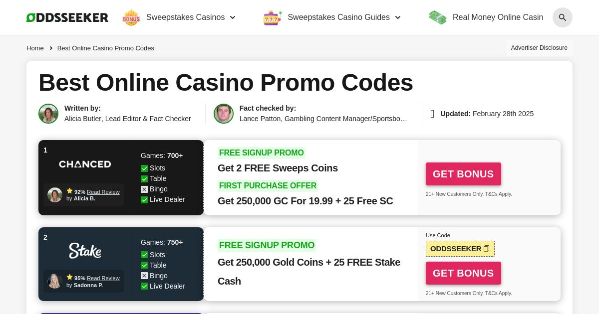 Best Online Casino Promo Codes 2025