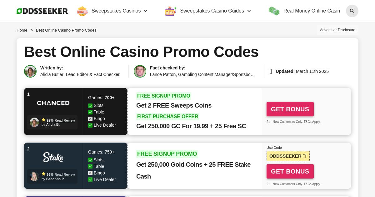 Best Online Casino Promo Codes 2025