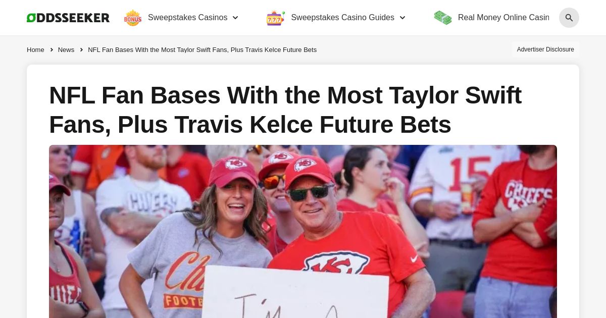 NFL Fan Bases With the Most Taylor Swift Fans