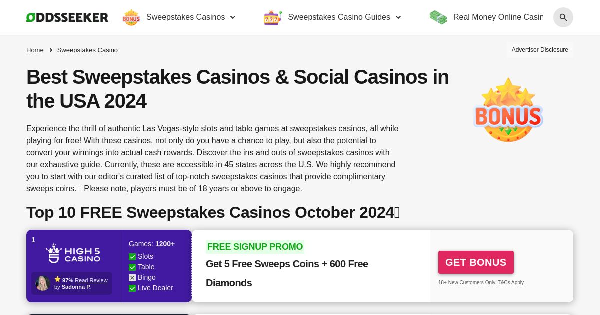 Best Sweepstakes Casinos in the USA 2024 💰 Get Over $500 Free Sweeps Coins