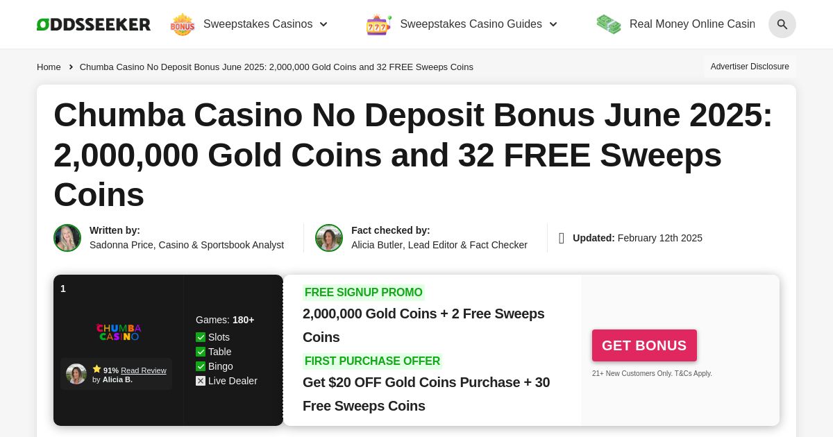 Chumba Casino No Deposit Bonus 💰 Get Up to 32 Free Sweeps Coins
