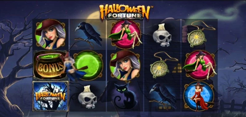 Screenshot of the Halloween Fortune bonus round