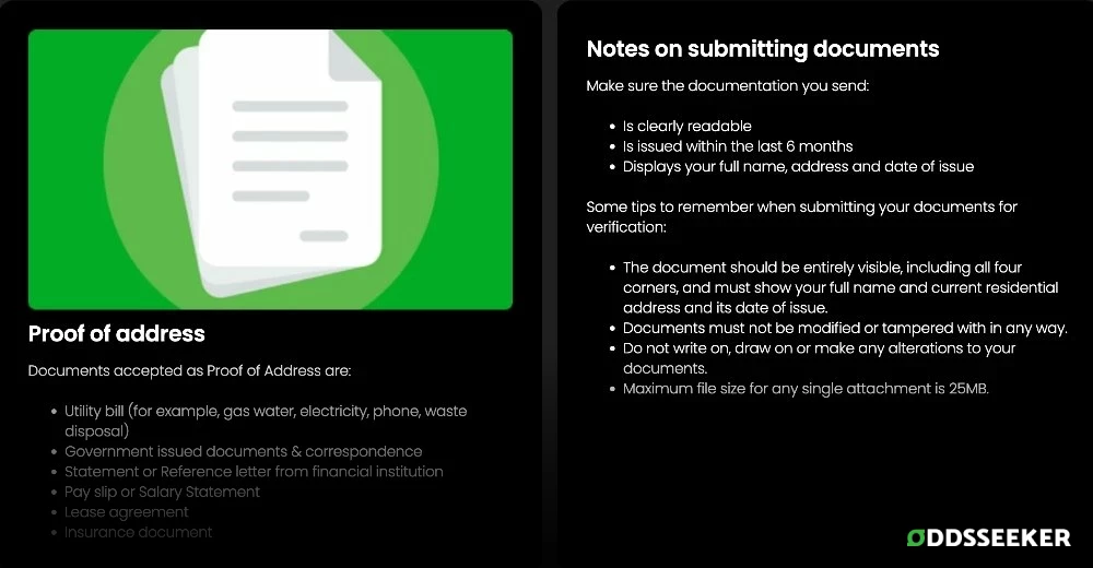 Screenshot of Chumba Casino KYC Verification Instructions