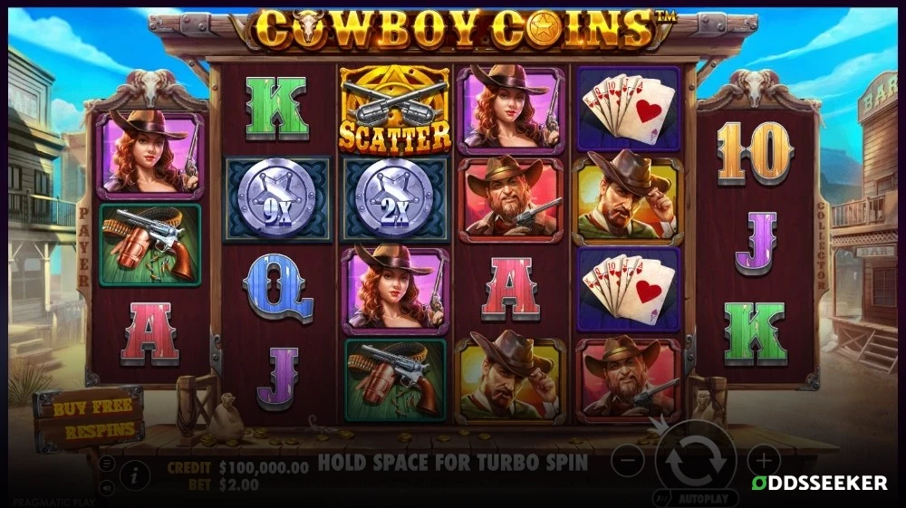 Screenshot of Cowboy Coins Slot Machine