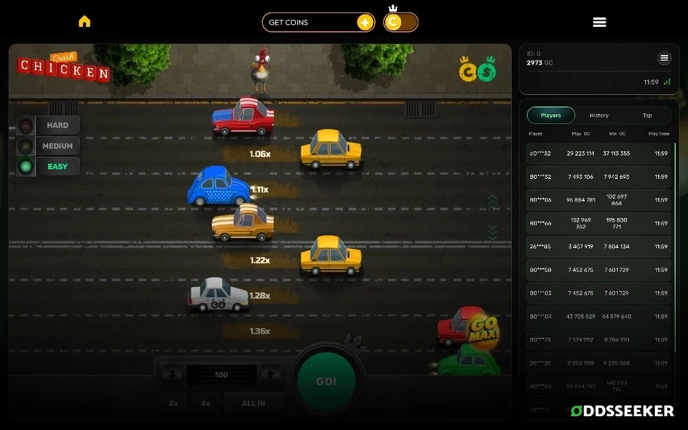 Crash Chicken Crash Game Screenshot of the Crash Chicken Crash Game