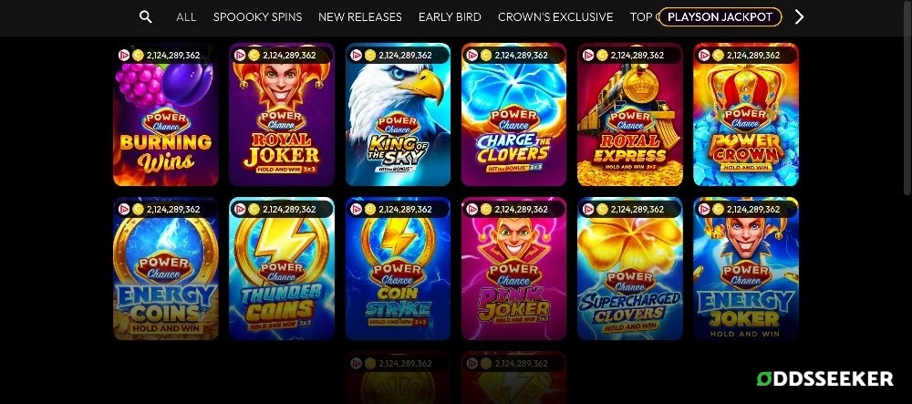 Screenshot of Crown Coins Casino Jackpot Games