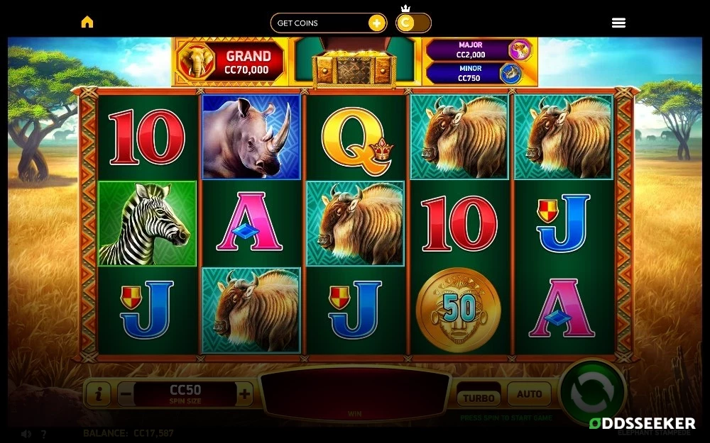 Elephant Stampede Slot Game Screenshot of the Elephant Stampede Slot Game