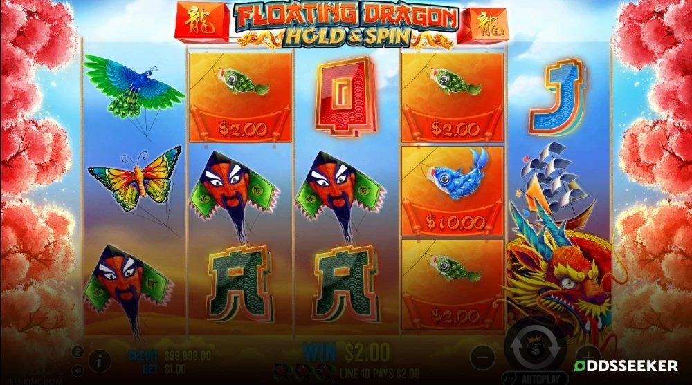 Screenshot of Floating Dragon Slot Game Bonus Features
