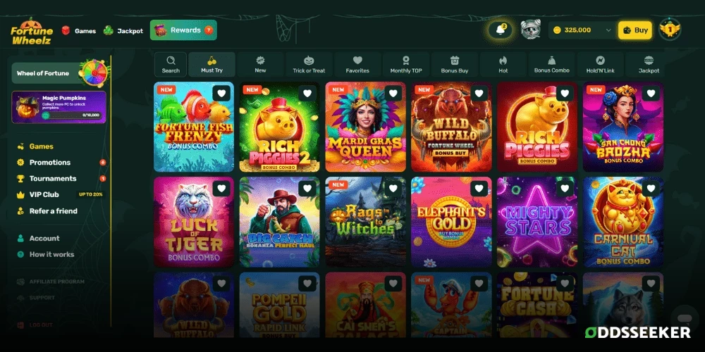 Screenshot of Fortune Wheelz game library