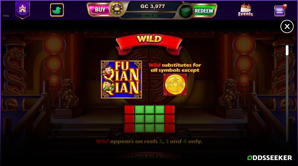 Screenshot of Fu Qian Qian Slot Game Bonus Features