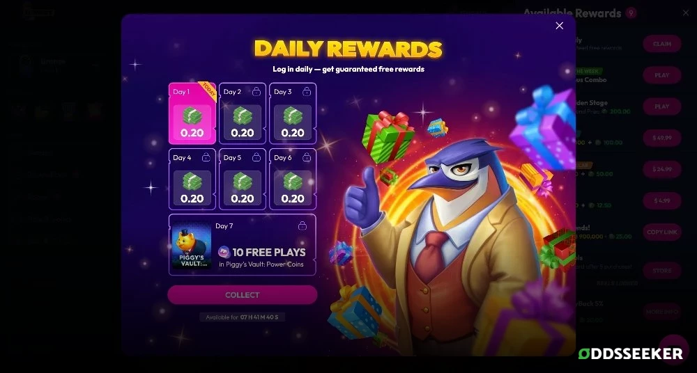 Screenshot of Funrize Daily Login Bonus