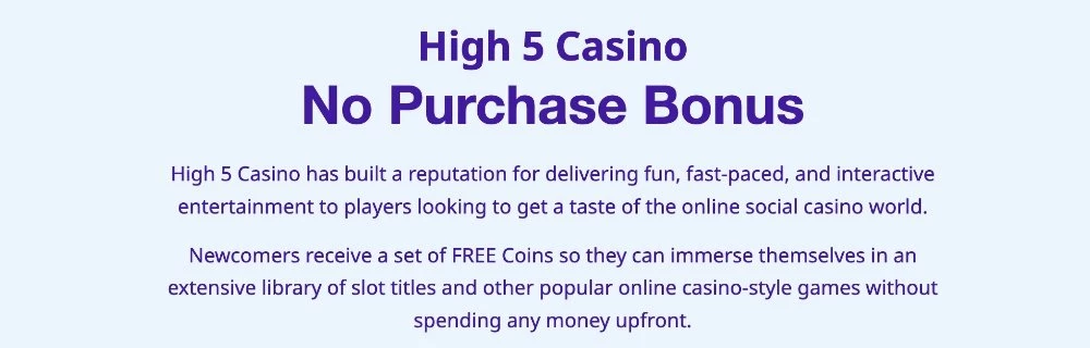 Screenshot of High 5 Casino Welcome Bonus