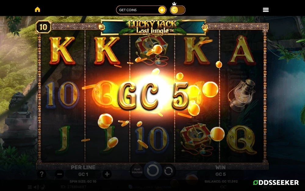 Lucky Jack Lost Jungle Slot Game Screenshot of the Lucky Jack Lost Jungle Slot Game