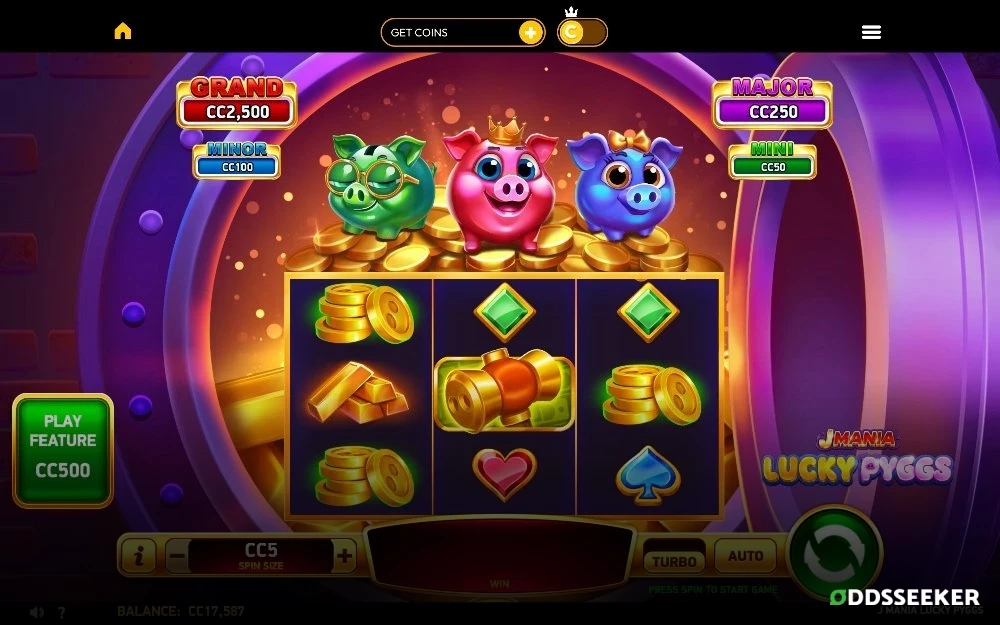 Lucky Pyggs Slot Game Screenshot of the Lucky Pyggs Slot Game
