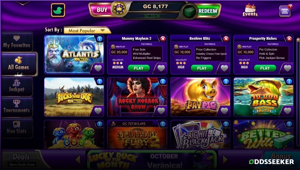 Screenshot of LuckyLand Slots Game Information Tab