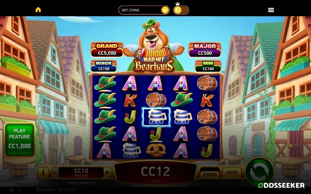 Mad Hit Bearhaus Slot Game Screenshot of the Mad Hit Bearhaus Slot Game