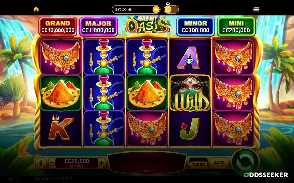 Mad Hit Oasis Slot Game Screenshot of the Mad Hit Oasis Slot Game