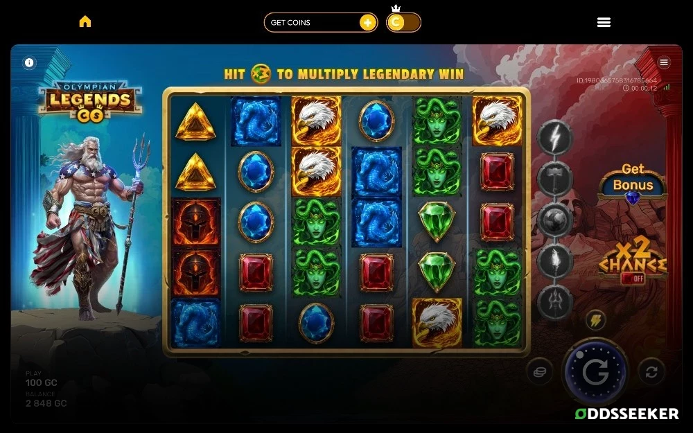 Olympian Legends Slot Game Screenshot of the Olympian Legends Slot Game