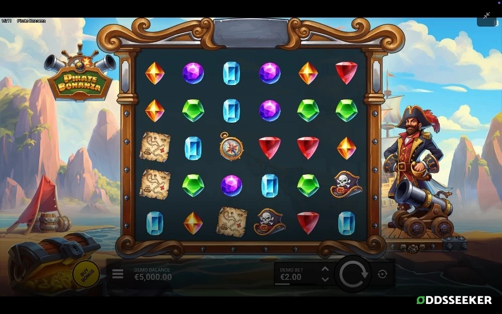 Screenshot of the Pirate Bonanza Slot Game
