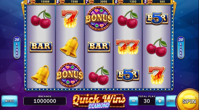 Screenshot of Quick Wins Diamond Slot Game