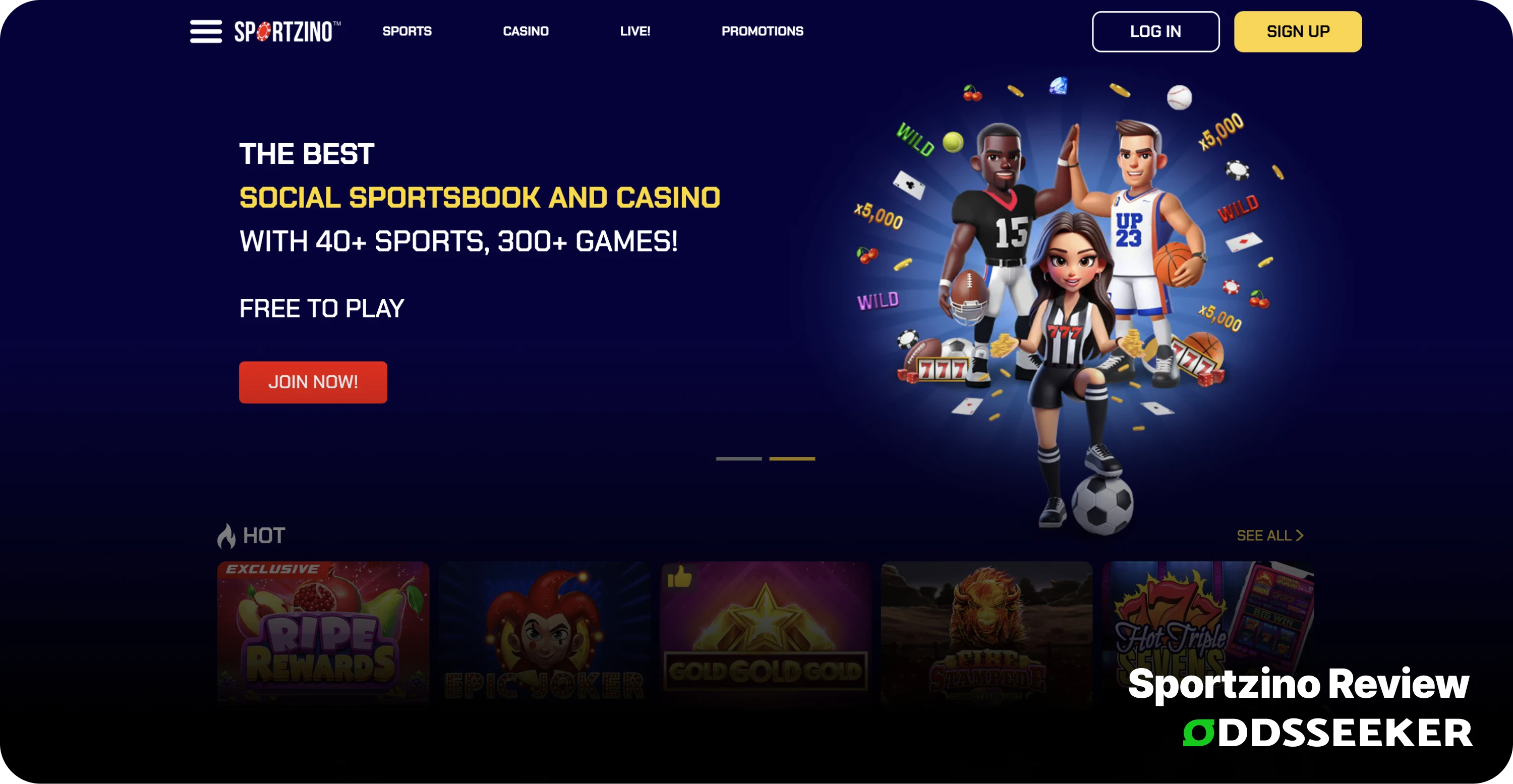 Sportzino Casino website Reviewed by OddsSeeker