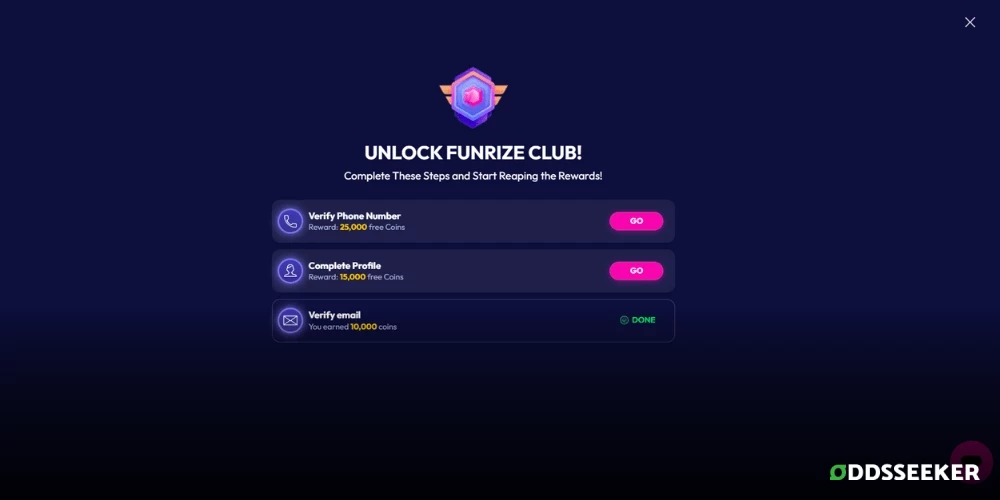 Screenshot of Unlock Funrize Club