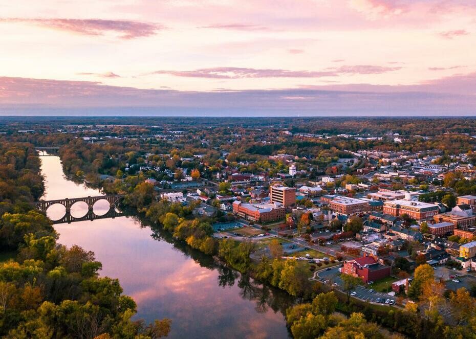 Fredericksburg, Virginia bridge at sunrise