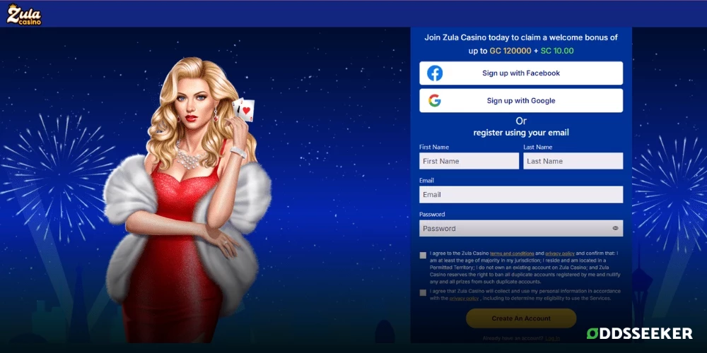 Screenshot of the Zula Casino sign-up process highlighting the registration form and steps to create an account