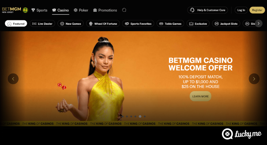 A screenshot of the desktop login page for BetMGM