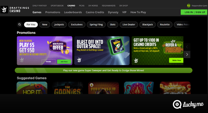 A screenshot of the desktop login page for DraftKings