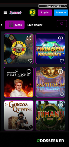 A screenshot of the mobile casino games library page for Stardust Casino