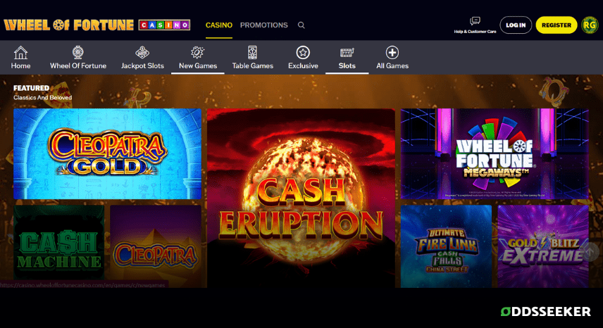 A screenshot of the desktop casino games library page for Wheel Of Fortune