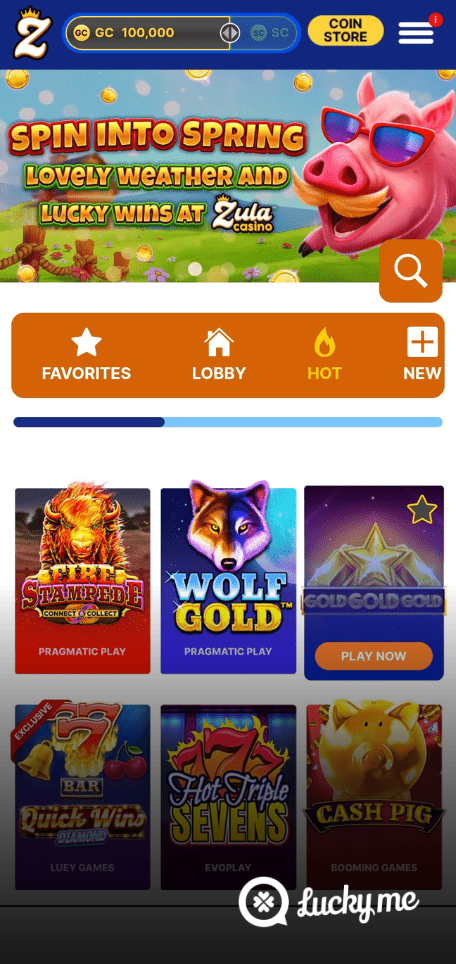 A screenshot of the mobile login page for Zula Casino